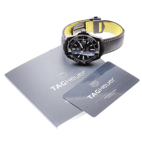 TAG HEUER Aqua racer WAY218A Caliber 5 black Dial Automatic Men's Watch - Picture 1 of 12